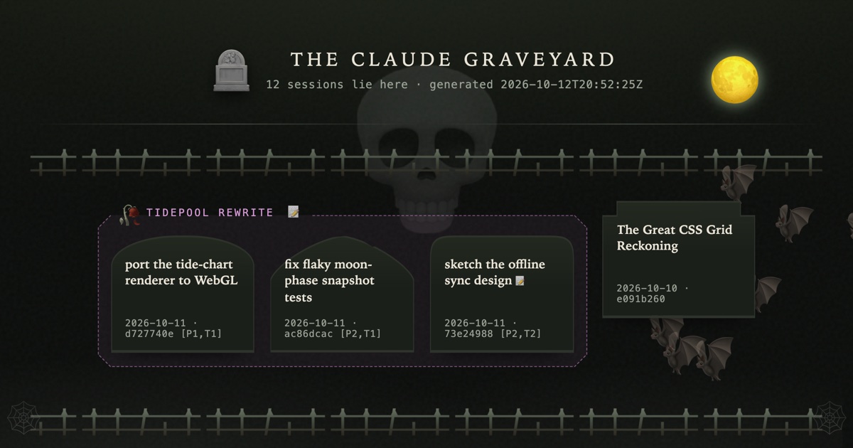 Undead sessions: send Claude Code agents to the graveyard, raise them later